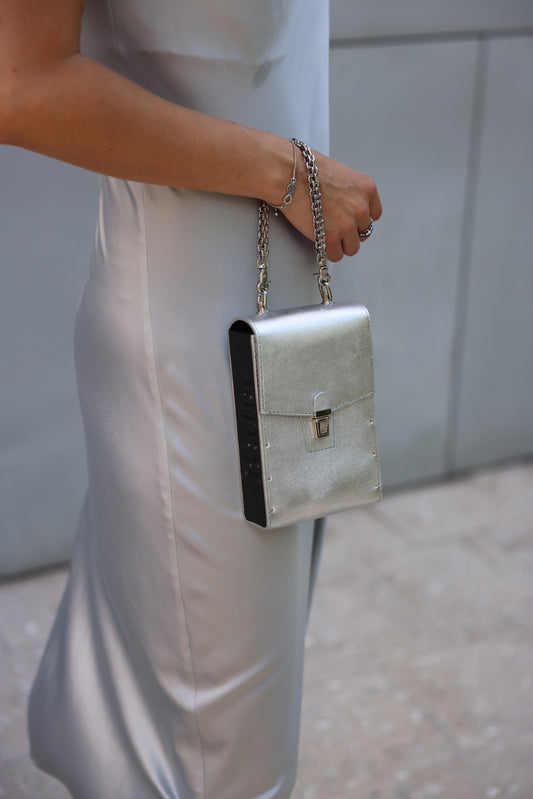 Wood Shinny Bag - Phone Case Silver