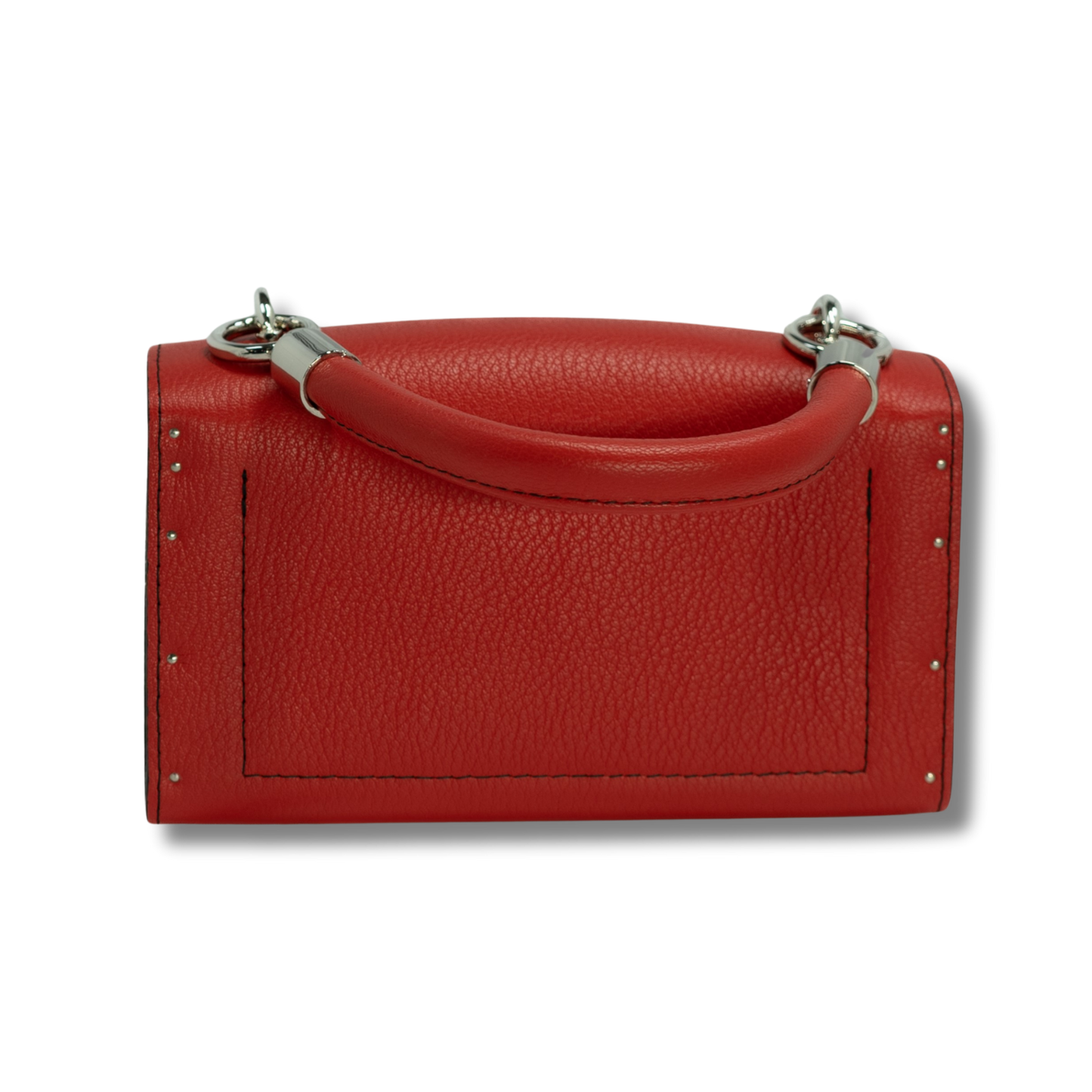 Naomi bag. Red leather with print wood