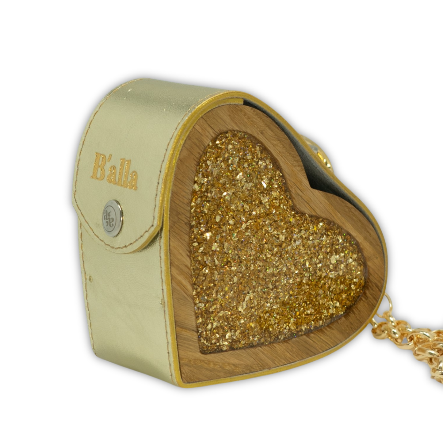 Litle Heart bag. Gold leather with gold elements