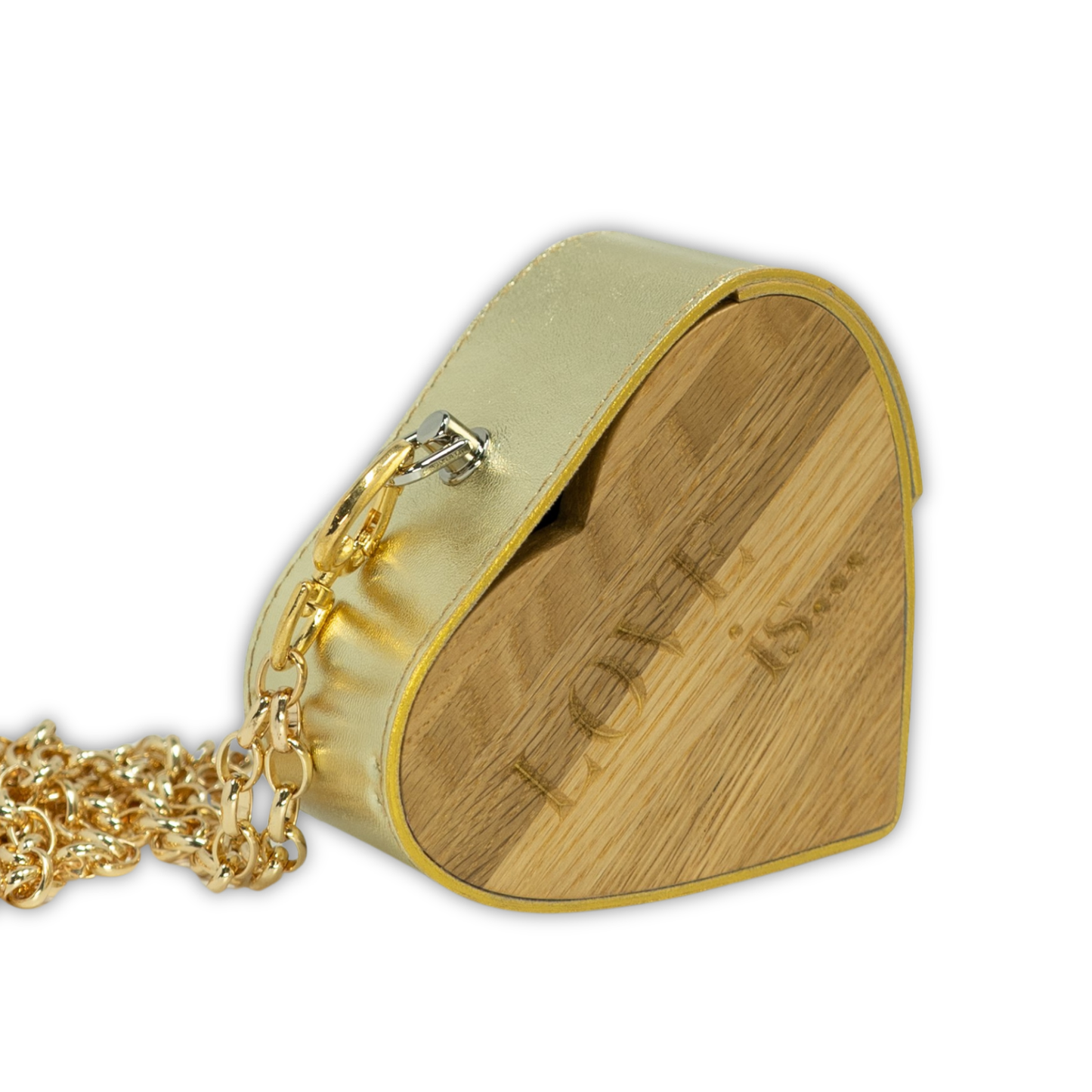Litle Heart bag. Gold leather with gold elements