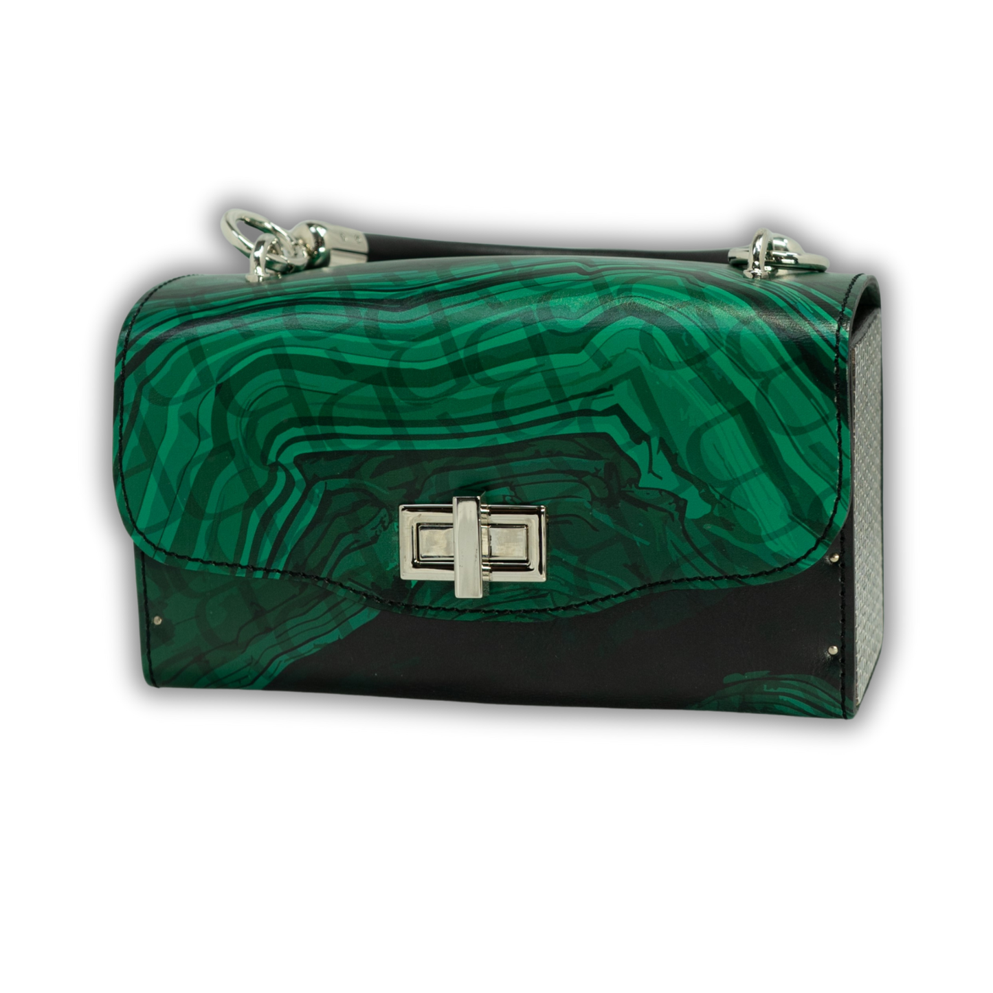 Naomi Malachite stone. Green leather Malachite stone print.