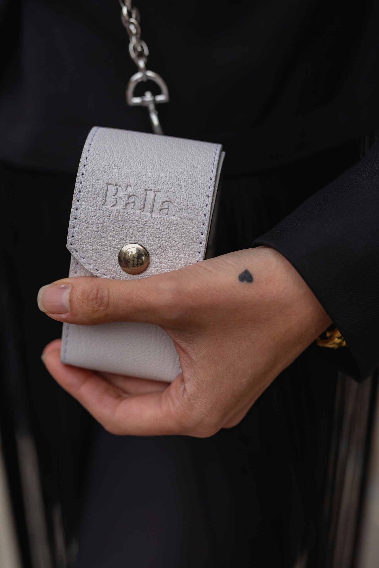 White Heart Bag with Flower