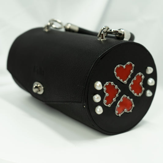 Tube Love bag. Black leather