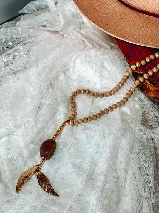 Golden Leaf Statement Necklace — Handcrafted Limited Edition