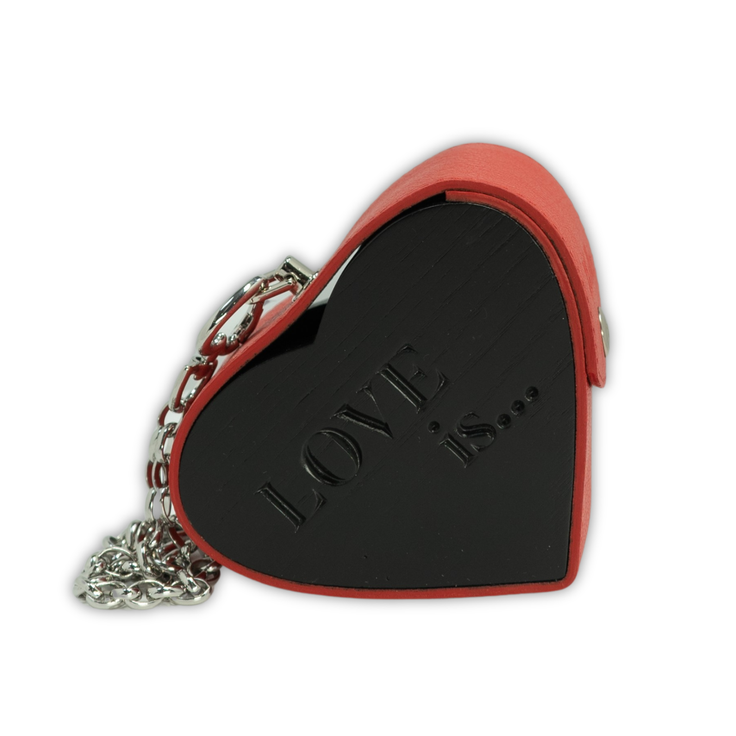 Little Heart bag. Red leather with red grass