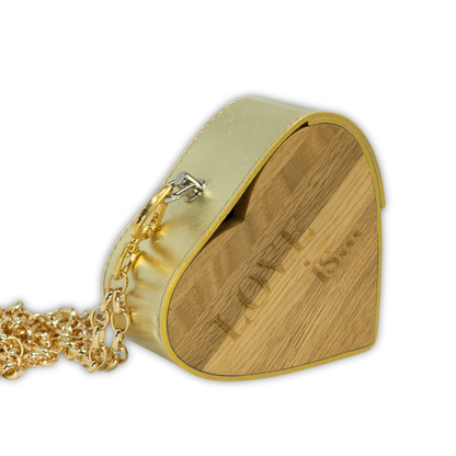 Litle Heart bag. Gold leather with gold elements