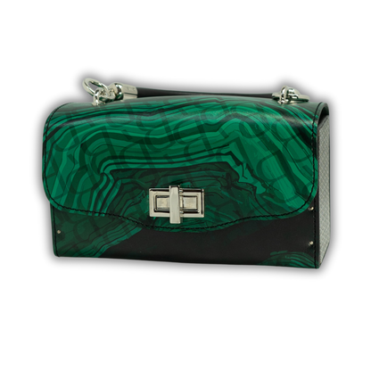 Naomi Malachite stone. Green leather Malachite stone print.