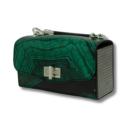 Naomi Malachite stone. Green leather Malachite stone print.