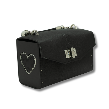 Naomi bag. Black leather with black Heart