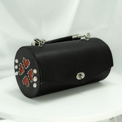 Tube Love bag. Black leather