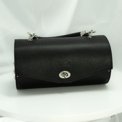 Tube Love bag. Black leather