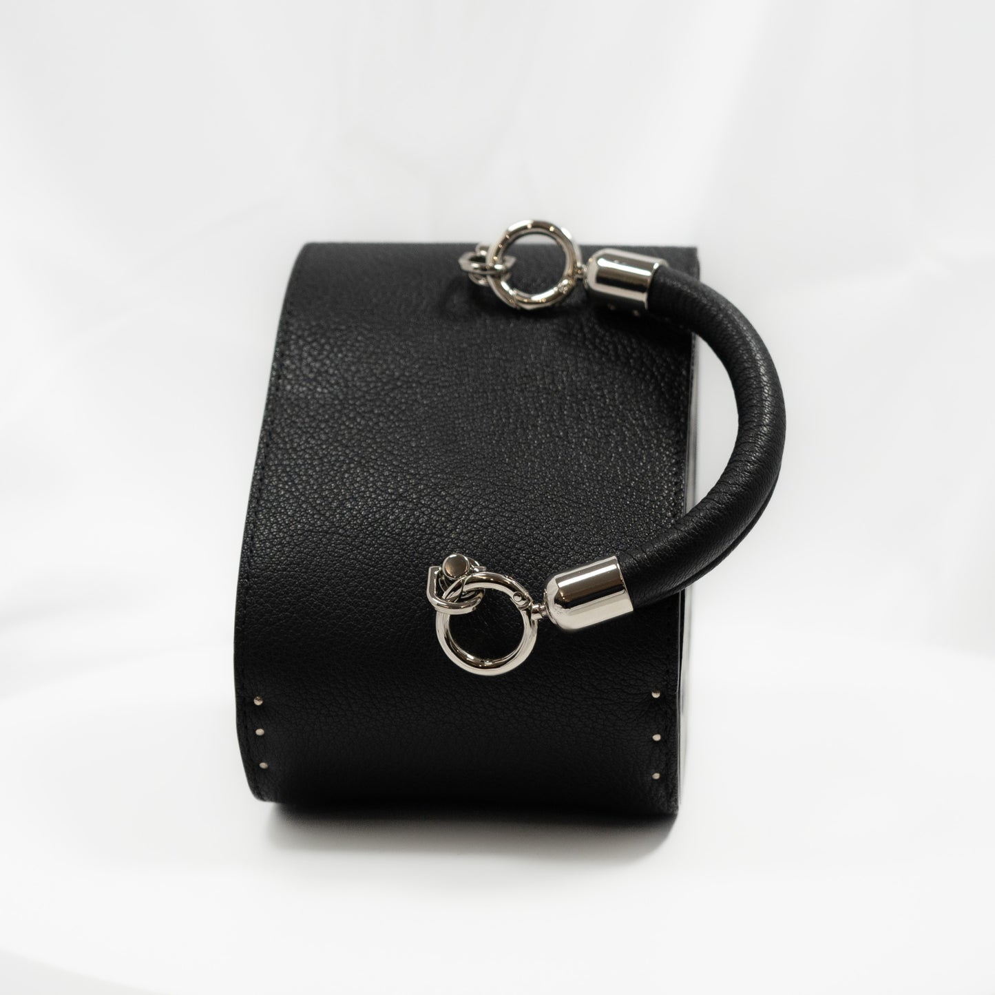 Heart large. Black leather, black wood with glass elements