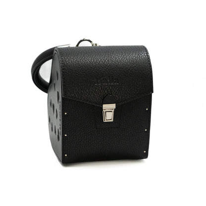 Heart large. Black leather, black wood with glass elements