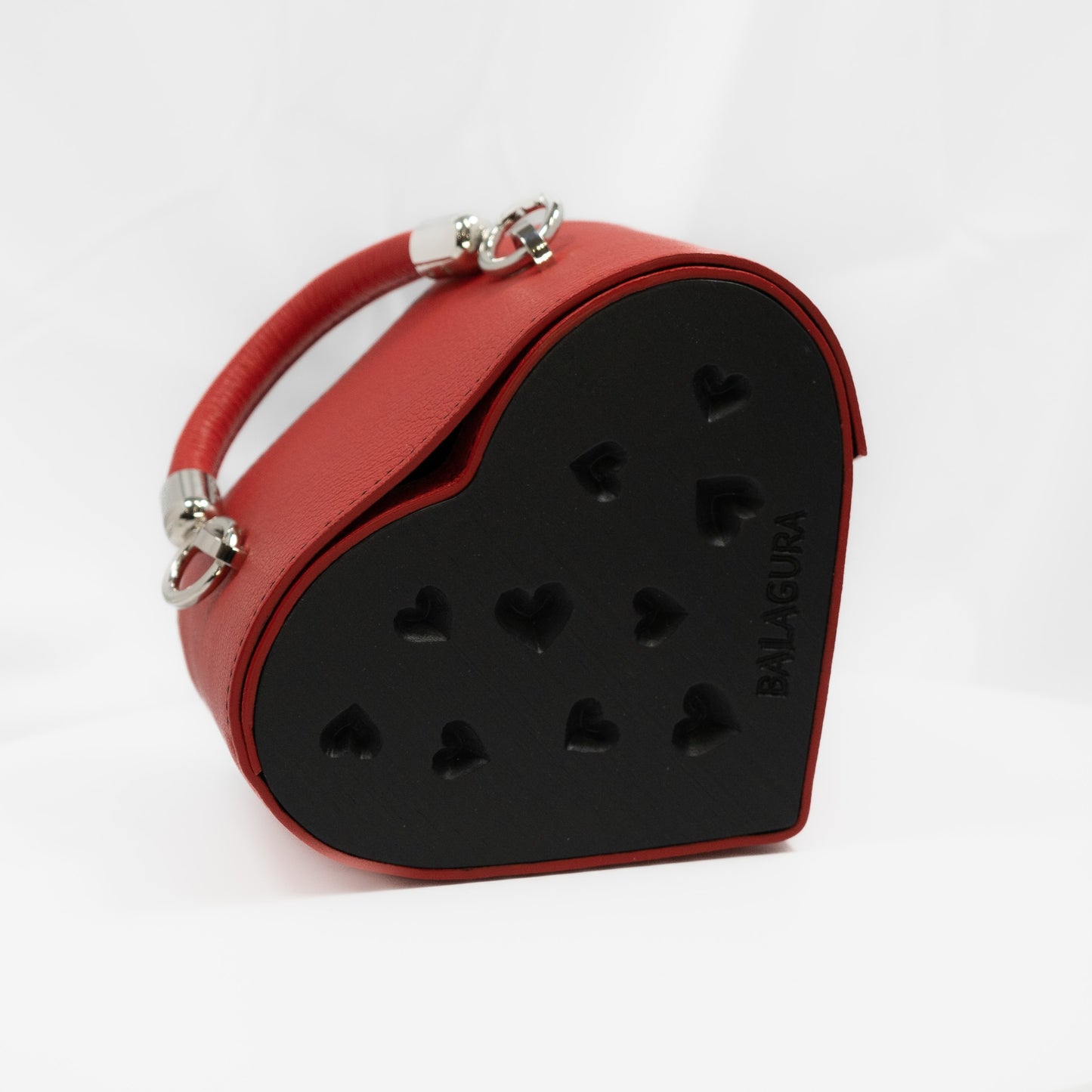 Heart bag. Red leather