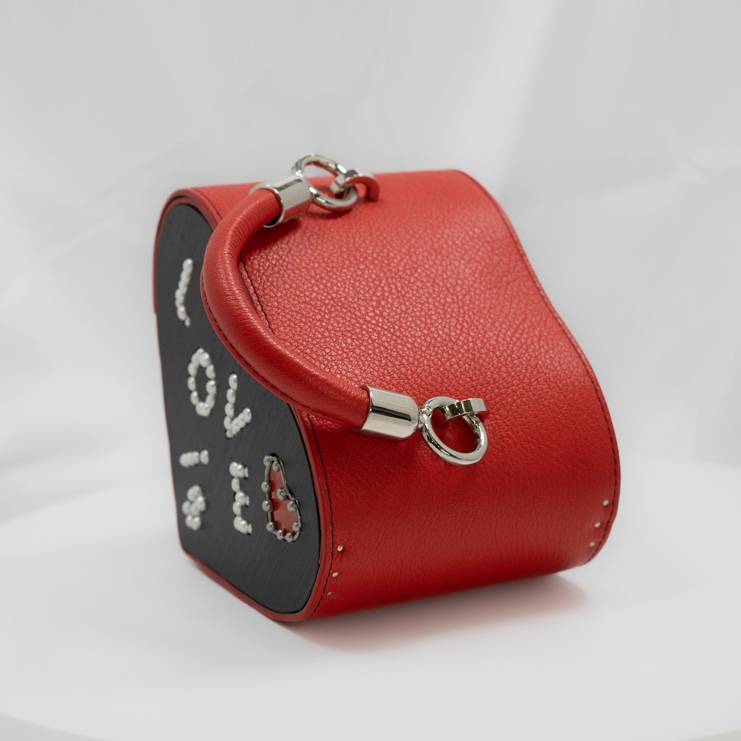 Heart bag. Red leather
