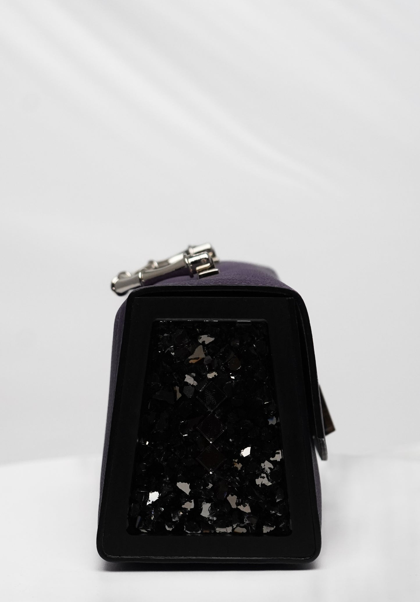Naomi Leather and Wood Bag with Intricate Inlay