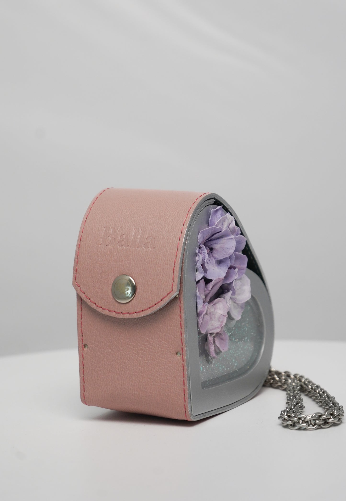 Pink Heart Bag with Flower