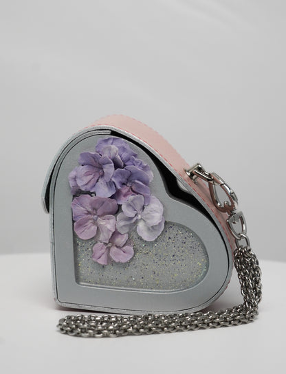 Pink Heart Bag with Flower
