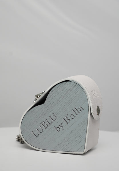 White Heart Bag with Flower