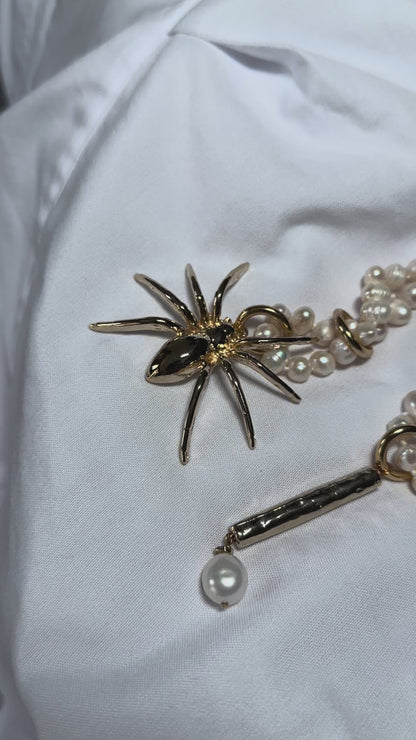 Vai Baroque Pearl & Spider Pendant Necklace — Handcrafted Limited Edition