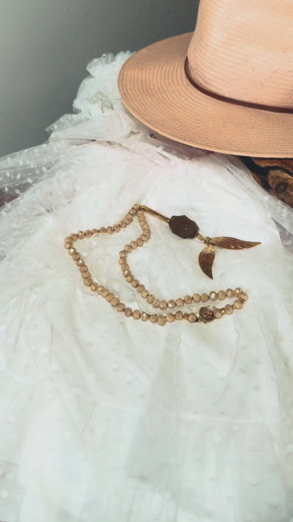 Golden Leaf Statement Necklace — Handcrafted Limited Edition